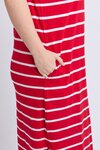 Crimson Tee Dress (Cranberry/White Stripe)