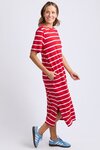 Crimson Tee Dress (Cranberry/White Stripe)