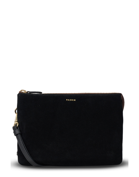 Tilly Big Sis Crossbody Bag (Black Suede)