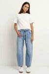 Campus Tie Waist Barrel Jeans