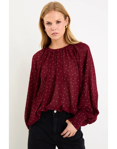 Cosmopolitan Crew Neck Floaty LS Top