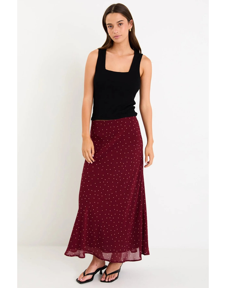 Emporium Satin Bias Cut Midi Skirt