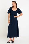 Chorus Puff Sleeve Scoop Neck Floaty Maxi Dress