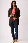 Open Front Midi Cardigan (Chocolate)