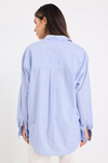 You Got This Blue Navy Stripe Oversized Boyfriend Shirt