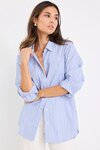 You Got This Blue Navy Stripe Oversized Boyfriend Shirt