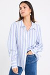 Solidify Sky Blue Stripe Puff Sleeve LS Shirt