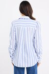Solidify Sky Blue Stripe Puff Sleeve LS Shirt