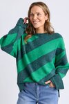 Sage Diagonal Stripe Knit 