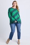Sage Diagonal Stripe Knit 