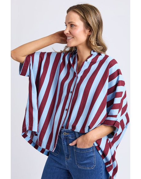 Palermo Stripe Shirt (Plum/ DBlu Stripe)
