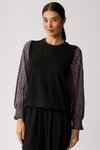 Contrast Woven Top