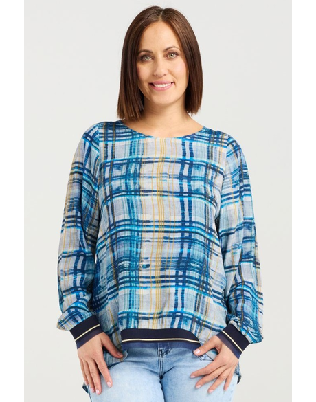 Havana Top (Ocean Plaid)