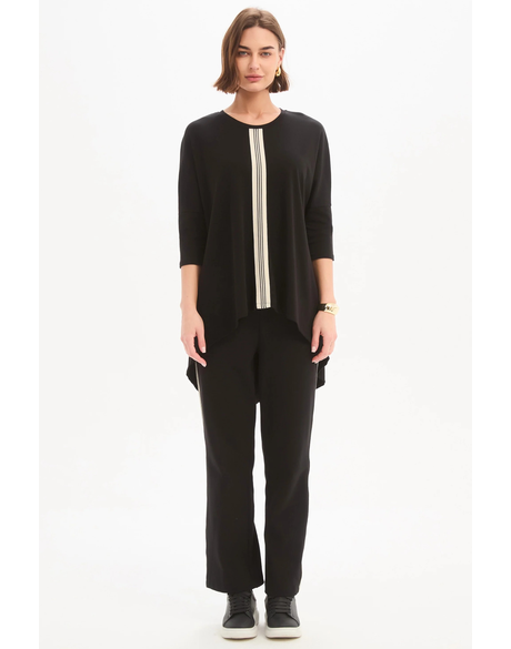 Stripe Front 3/4 Sleeve Tee