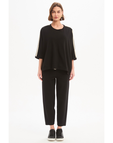 Oversized 3/4 Stripe Sleeve Tee