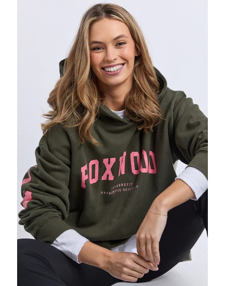 Interval Hoodie (Dark Khaki with Coral)