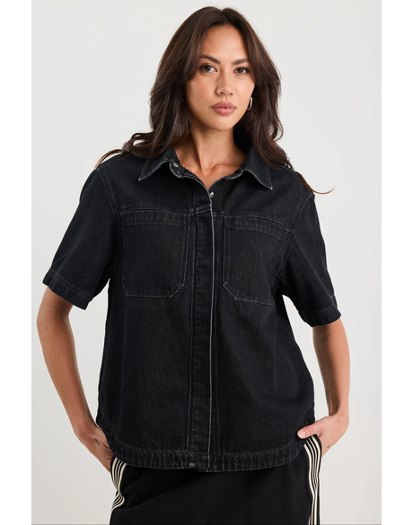 Crucial Denim Short Sleeve Shacket