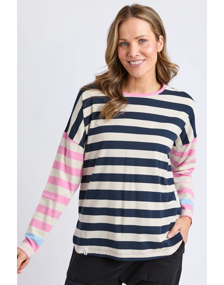 Taffy Stripe LS Tee (Blue and Pink Stripe)