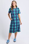 Bari Tee Dress (Blue Check Yardage Print)