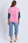 Maize Colour Block Sweat (Teal, Navy and Quartz Pink)