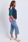 Maize Colour Block Sweat (Teal, Navy and Quartz Pink)