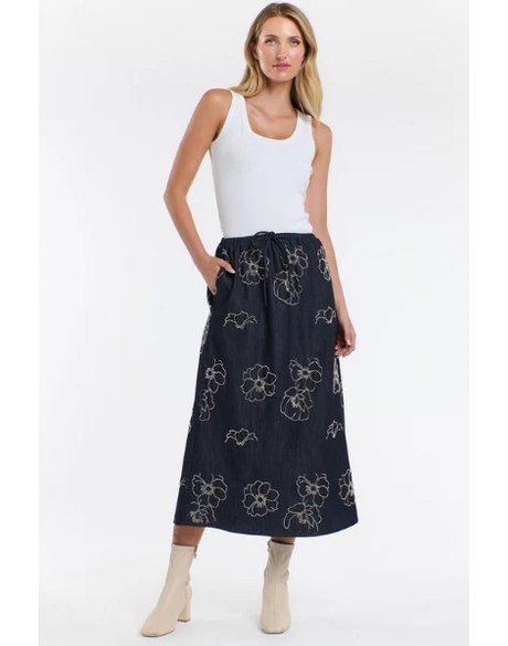 Estelle Sequins Denim Skirt