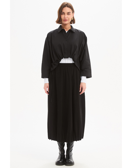 Jersey Pin Tuck Hem Skirt