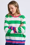 Reggie Longsleeve Knit (Green/White Stripe)