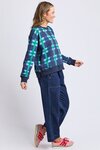 Bari Crew (Blue Check Yardage Print)