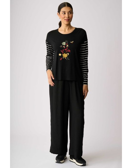 Drop Shoulder Top (Floral Bee)