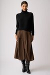 Chevron Rib Roll Neck Sweater