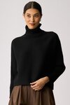 Chevron Rib Roll Neck Sweater