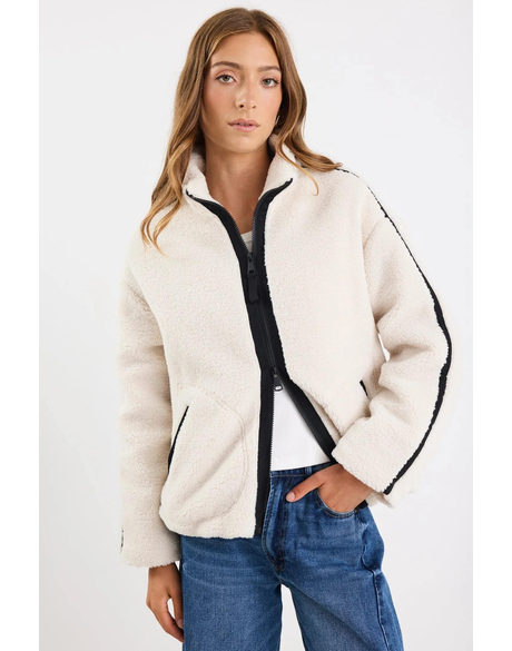 Chalet Taupe Sherpa Collared Jacket