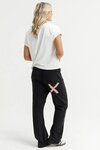 Avenue  Pants (Black with Coral Stripe)