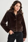Lodge Chocolate Brown Faux Fur Jacket
