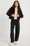 Lodge Chocolate Brown Faux Fur Jacket