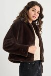Lodge Chocolate Brown Faux Fur Jacket