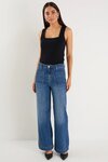 Zoey Marine Blue High Rise Wide Leg Pocket Jean