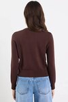 Autograph Chocolate Soft Fine Gauge Crewneck Cardigan/Chocolate
