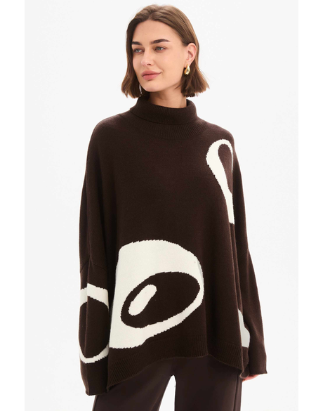 Retro Circle Print Knit