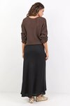 Summit Black Linen Blend Tie Waist Bias Maxi Skirt