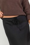 Summit Black Linen Blend Tie Waist Bias Maxi Skirt