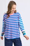 Taffy Stripe LS Tee (Blue and Pink Stripe)