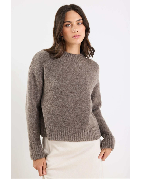 Cocoon Relaxed Knit Mock Neck Jumper