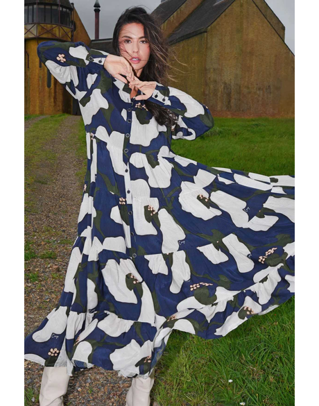 Sun & The Swoon Dress (Navy)