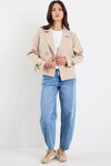 Pathway Taupe Cropped Trench Jacket