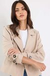 Pathway Taupe Cropped Trench Jacket