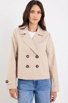 Pathway Taupe Cropped Trench Jacket