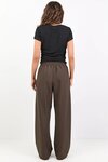 Instinctive Dark Chocolate Wide Leg Elastic Back Pants