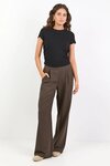 Instinctive Dark Chocolate Wide Leg Elastic Back Pants